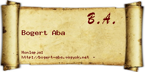 Bogert Aba névjegykártya